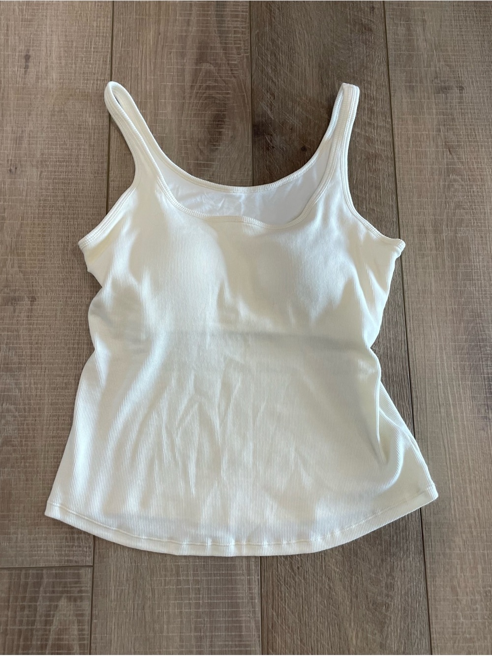 Brand New w/out Tag Amazon Women's Cream Ribbed Tank Top - Scoop Neck Sleeveless